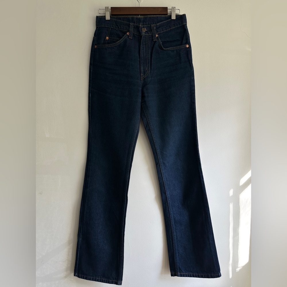 80's Vintage Orange Tab Levi's 20517 0217 dark wash 100% cotton made in the USA